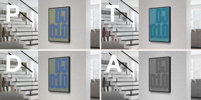 A grid of four images showing the same colorful scene, each simulating a different type of color vision deficiency.